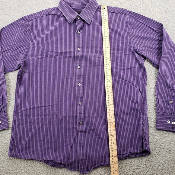 Sean John Shirt Men's 16.5 34/35 Purple Striped Vintage Button Up Long Sleeve‎ - Picture 10 of 11